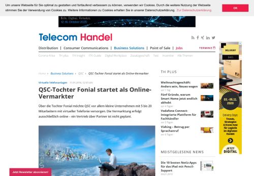 
                            13. QSC-Tochter Fonial startet als Online-Vermarkter - telecom-handel.de