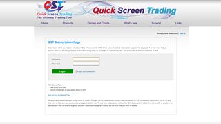 
                            12. QST Subscription Page - Quick Screen Trading
