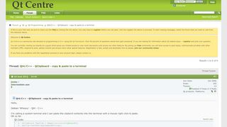 
                            9. Qt4/C++ - QClipboard - copy & paste to a terminal - Qt Centre Forum