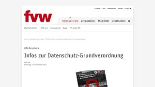 
                            9. QTA-Broschüre: Infos zur Datenschutz-Grundverordnung - FVW.de