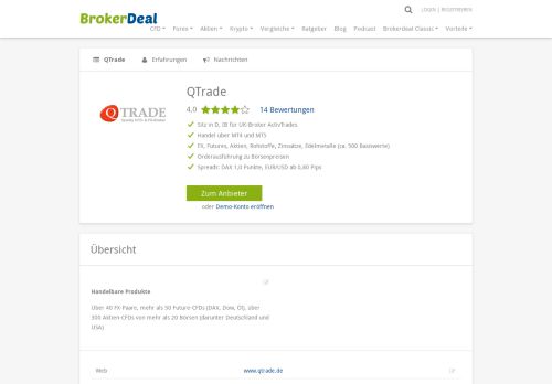 
                            6. QTrade - deutscher CFD- und Devisen Broker - BrokerDeal