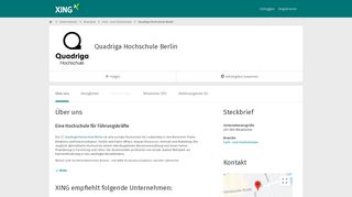 
                            12. Quadriga Hochschule Berlin als Arbeitgeber | XING Unternehmen