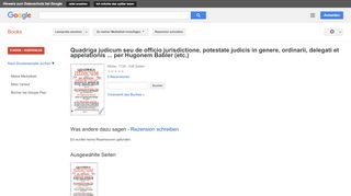
                            7. Quadriga judicum seu de officio jurisdictione, potestate judicis ... - Google Books-Ergebnisseite