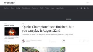 
                            5. 'Quake Champions' isn't finished, but you can play it August 22nd