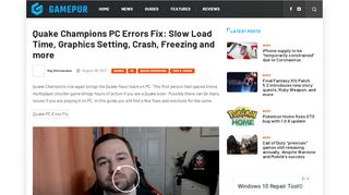 
                            13. Quake Champions PC Errors Fix: Slow Load Time, Graphics Setting ...
