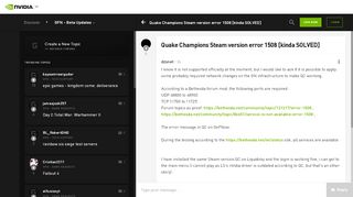 
                            9. Quake Champions Steam version error 1508 [kinda SOLVED] - GeForce ...