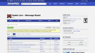 
                            13. Quake Live Message Board for PC - GameFAQs
