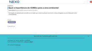 
                            10. Qual a importância do ICMBio para a área ambiental - Nexo Jornal