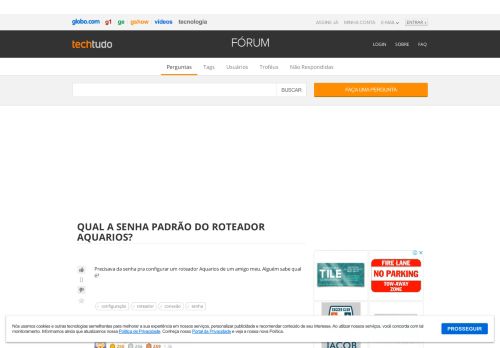 
                            7. Qual a senha padrão do roteador aquarios? - Techtudo-Forum