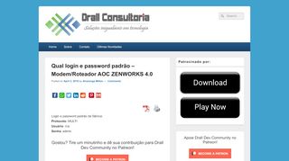 
                            9. Qual login e password padrão – Modem/Roteador AOC ZENWORKS 4.0