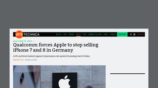 
                            11. Qualcomm forces Apple to stop selling iPhone 7 and 8 in Germany ...