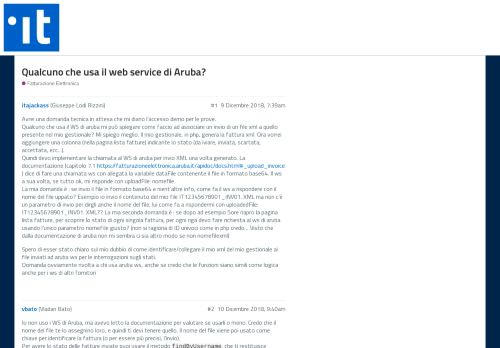 
                            10. Qualcuno che usa il web service di Aruba? - Fatturazione ...