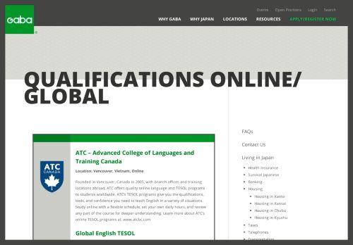 
                            7. Qualifications Online/ Global | Gaba