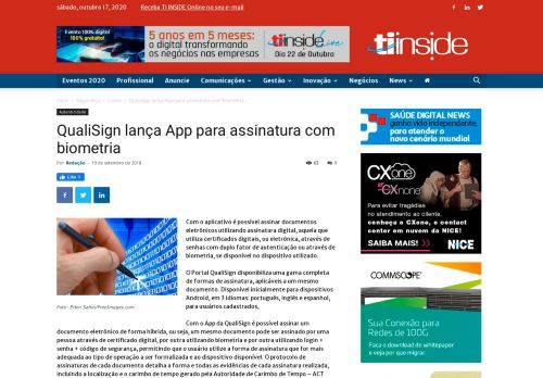 
                            6. QualiSign lança App para assinatura com biometria - TI INSIDE Online ...