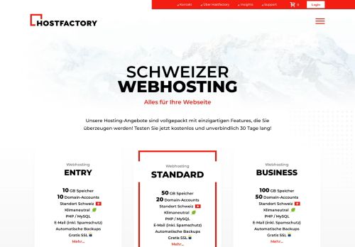 
                            11. Qualitäts-Webhosting - Hosting-Pakete und ... - Hostfactory.ch