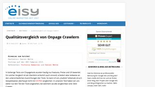 
                            7. Qualitätsvergleich von Onpage Crawlern - Eisy