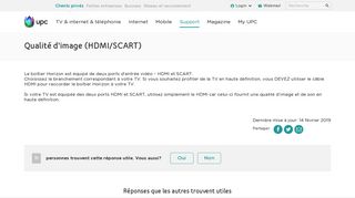 
                            9. Qualité d'image (HDMI/SCART) | UPC