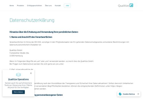 
                            7. Qualitize - Datenschutz