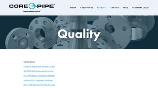 
                            7. Quality — Core Pipe