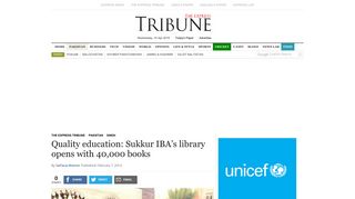 
                            7. Quality education: Sukkur IBA's library opens with 40,000 books | The ...