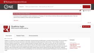 
                            4. Qualtrics login (Online surveys for faculty & staff use) | ONE