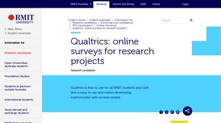 
                            6. Qualtrics: online surveys for research projects - RMIT University
