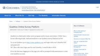 
                            9. Qualtrics Survey Tool - CUMC IT