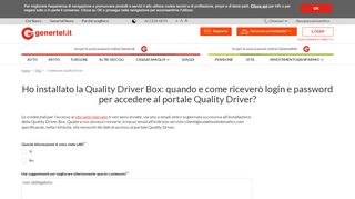 
                            1. Quando e come ricevo le credenziali Quality Driver? | Genertel
