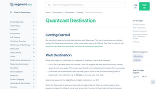 
                            5. Quantcast Destination Documentation - Segment
