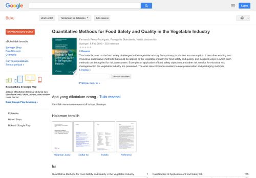 
                            12. Quantitative Methods for Food Safety and Quality in the Vegetable ... - Hasil Google Books