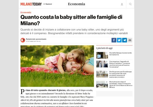 
                            11. Quanto costa la baby sitter alle famiglie di Milano? - MilanoToday