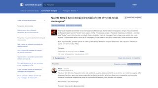 
                            7. Quanto tempo dura o bloqueio temporário de envio de ... - Facebook