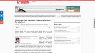 
                            12. Quantum AMC launches Cosmos platform for advisers