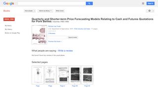 
                            11. Quarterly and Shorter-term Price Forecasting Models Relating to Cash ...