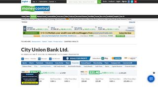 
                            9. Quarterly Results of City Union Bank - Moneycontrol