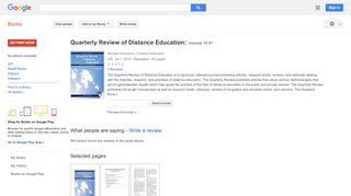 
                            4. Quarterly Review of Distance Education: Volume 19 #1 - Google बुक के परिणाम