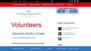 
                            8. Quarterly Scribe's Guide - Alumnae Association – of Mount Holyoke ...