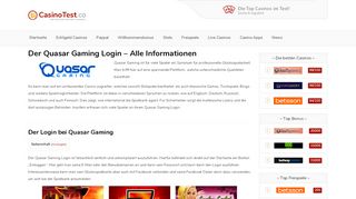 
                            2. Quasar Gaming Login - So verläuft die Neuanmeldung - CasinoTest.co