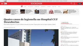 
                            11. Quatro casos de legionella no Hospital CUF Descobertas - Sociedade ...
