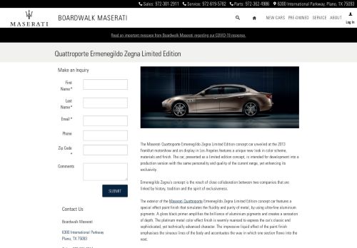 
                            10. Quattroporte Ermenegildo Zegna Limited Edition | Boardwalk Maserati