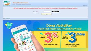 
                            1. Quay về trang chủ - Viettel - Ho tro ket noi Internet