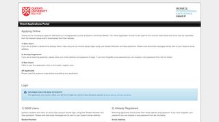 
                            9. QUB portal - Login - Applications Portal