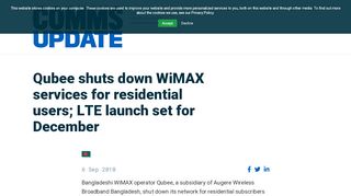 
                            9. Qubee shuts down WiMAX services for residential users; LTE launch ...