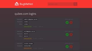 
                            9. qubee.com passwords - BugMeNot