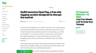 
                            6. QuBit launches OpenTag, a free site tagging system designed to ...