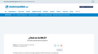 
                            10. ¿Qué es la MLG? • Página 1 • Eurogamer.es