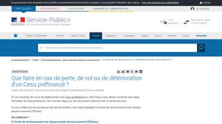 
                            6. Que faire en cas de perte, de vol ou de détérioration d'un Cesu ...