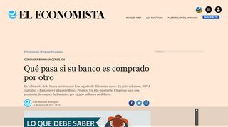 
                            12. Qué pasa si su banco es comprado por otro | El Economista