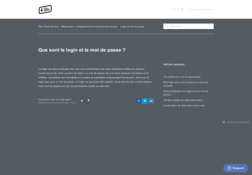 
                            3. Que sont le login et le mot de passe ? – Tele Ticket Service