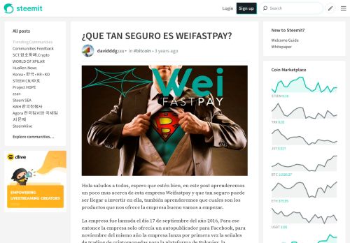 
                            8. ¿QUE TAN SEGURO ES WEIFASTPAY? — Steemit